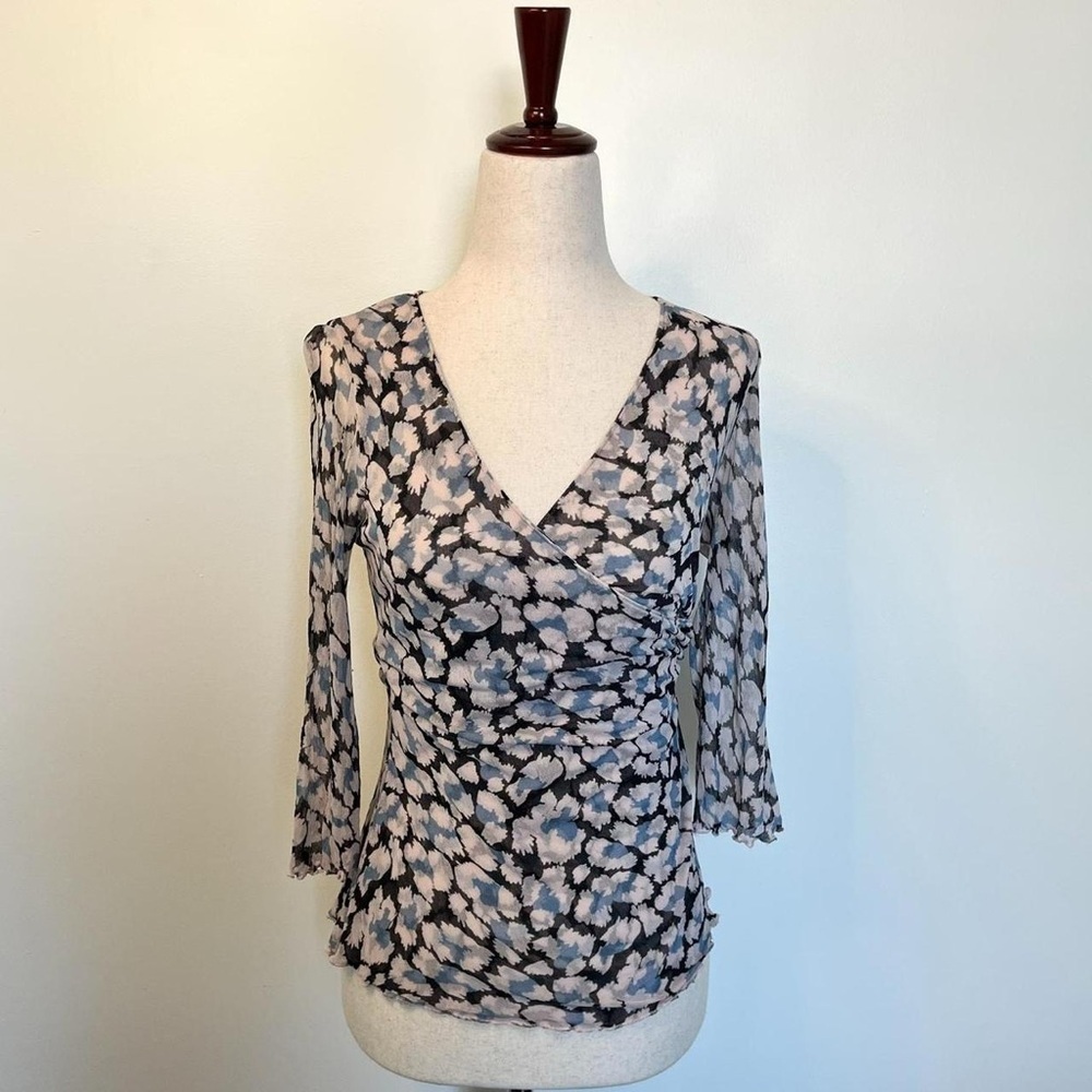 Diane von Furstenberg Silk Leopard Print Wrap Top